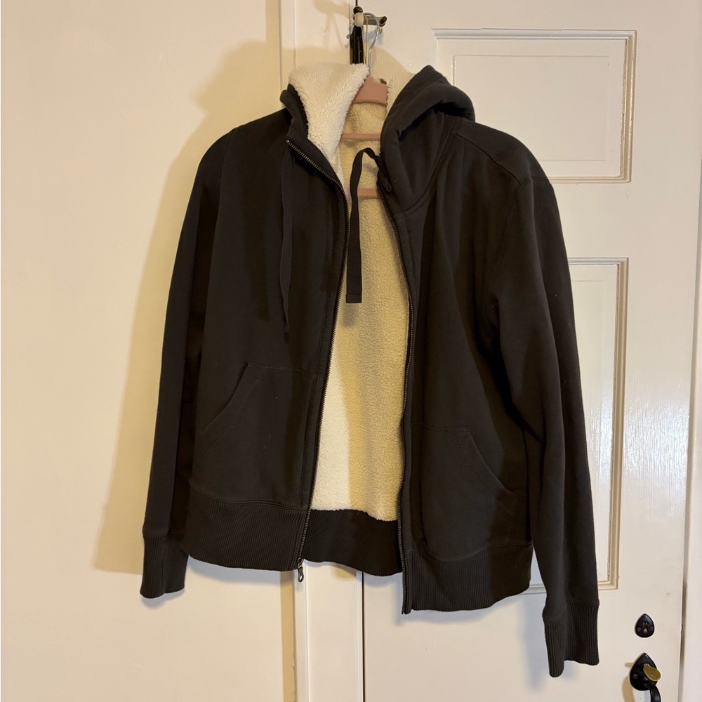 Eddie Bauer Charcoal Hoodie with Ivory Interior